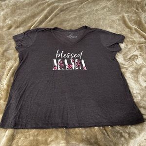 Torrid 5x blessed mama grey/floral top